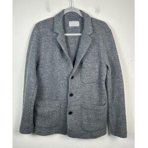 Everlane Men's Boiled Wool Sweater Blazer Size Medium EUC Gray 3 Button